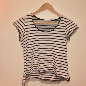 Anthro Cropped Striped Tee